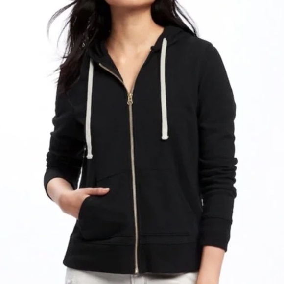 OLD NAVY Sweatshirt Women's Size Large Black Full Zip Teddy Hoodie - Picture 2 of 14